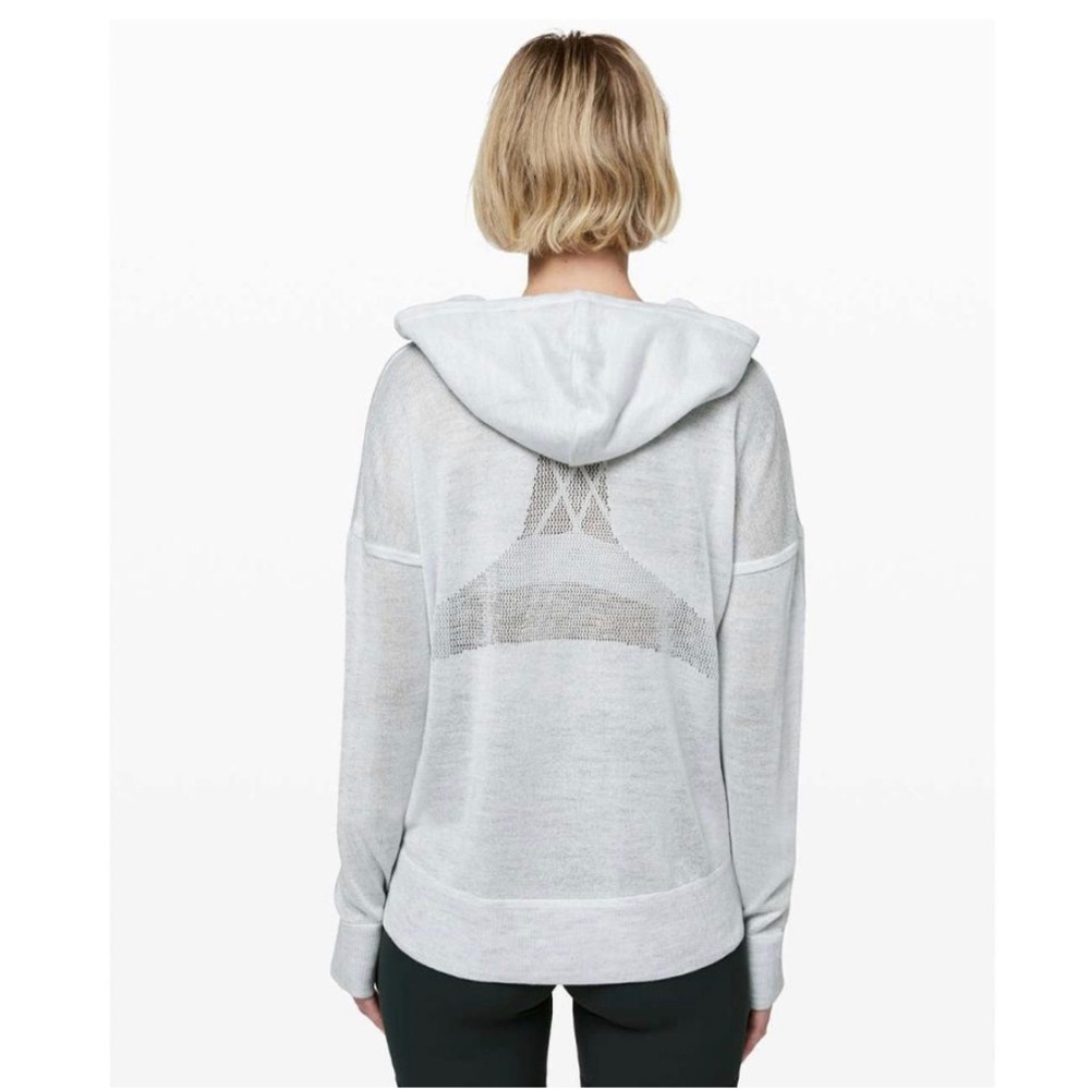 Lululemon Linen Street To Shore Lightweight Hoodie Heathered Almost Blue 10 - Picture 4 of 4